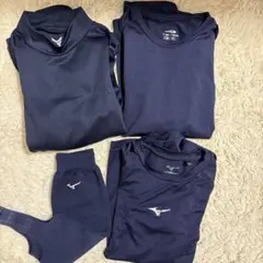 Mizuno ネイビー アンダーシャツ 4点セット