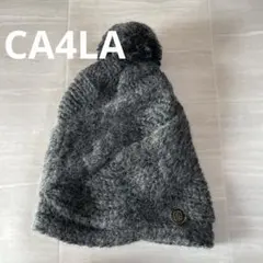 CA4LA ニット帽 モヘア グレー ボンボンニット