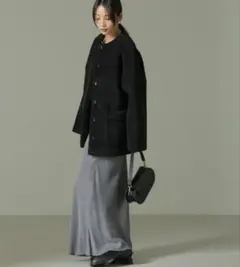 【美品】NANO universe ノーカラー ボアコート