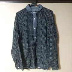 GSC go slow ドット柄 長袖シャツ ブラック ネイビー サイズ4