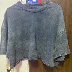 H&M DIVIDED ウォッシュ加工 クルーネックTシャツ グレー Mのサムネイル