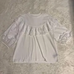 DAZYデイジー白フリルTシャツLのサムネイル