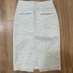 ライトブルータイトスカート 後面ジッパー付き