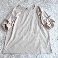 MK　ミッシェルクラン　五分袖　カットソー　ベージュ　38（M)