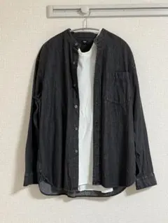 UNIQLO ユニクロ ノーカラーシャツ デニム シャツ