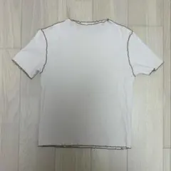 GU リブバイカラーメローコンパクトT メロウリブトップス Tシャツ