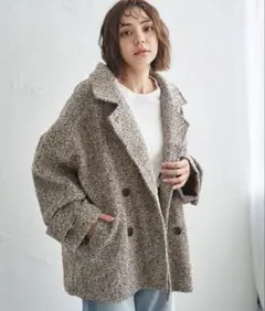 【notch. 】ヘリンボーンＰコート　新品未使用