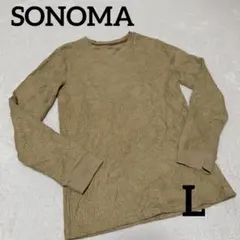 SONOMA サーマル編み 長袖トップス L ベージュ