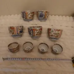 有田焼 伊万里焼 古伊万里 金彩 色絵 向付 小鉢 蕎麦猪口 10客セット