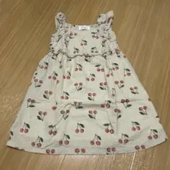 Will Mery チェリー柄ノースリーブワンピース ベージュ　110cm