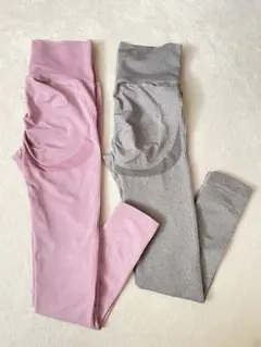 ゾミゲン ギャザー入り桃尻レギンス ヨガパンツ 2点セット