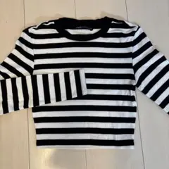 ZARA☆短カットソー☆白黒ボーダー☆Sのサムネイル