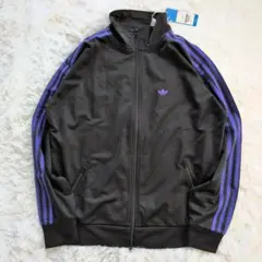 adidas トラックジャケット ベッケンバウアー 黒×パープル ゆるだぼ XS