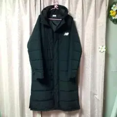 New Balance フード付きダウンジャケット ベンチコート ブラック