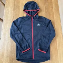 adidas フード付きジャケット 黒/赤　140