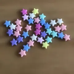 【未使用】カラフル星型デコレーションパーツ 約40個　ビーズ　ハンドメイド