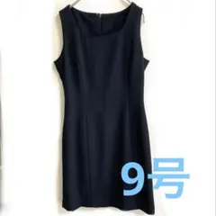 ノースリーブ ✨ひざ丈ワンピース　9号　ブラック