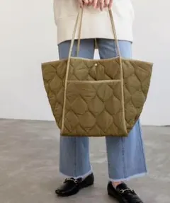 【新品】BONLECILL トートバッグ 2way キルティング　カーキ