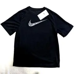 ナイキ　Tシャツ　150　NIKE　プラクティスシャツ　半袖　黒白ロゴ　サッカー
