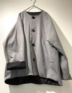prit ノーカラージャケット グレー