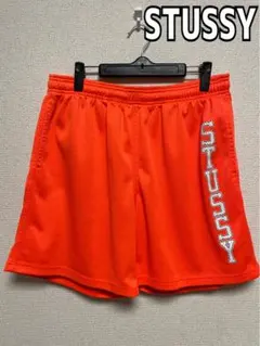 STUSSY ステューシー ハーフパンツ オレンジ メッシュ デカロゴのサムネイル