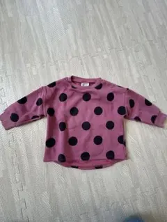 ブリーズ　ピンク ドット柄 長袖トレーナー 80