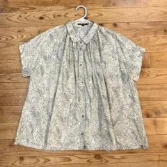 美品J.Sloaneジェイスローアン＊リバティAライン半袖ブラウス　日本製