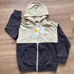 moujonjon130サイズ パーカー ベージュ/ブラウン