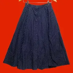 【新品】UNIQLO ユニクロ　フロントボタンサーキュラースカート　ネイビー