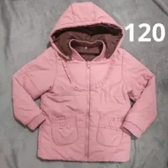 フリル付きダウンコート 120cm　Lemonade　リバーシブル　ピンク