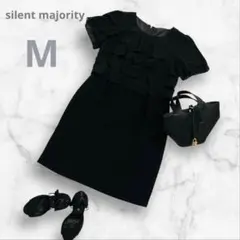 ブラックフォーマル 喪服 ワンピース フリル タイトスカート M 美品