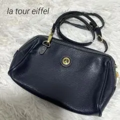 【美品】　la tour eiffel レザー ネイビーポシェットのサムネイル
