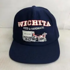 【US古着】キャップ　メッシュキャップ　トラッカーキャップ　WICHITA　紺