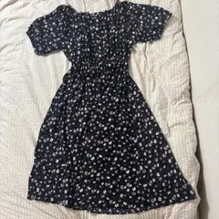 상태좋음 ✨花柄 원피스 ネイビー ロング 원피스 Lサイズ オフショル 2way