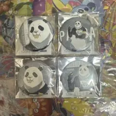 呪術廻戦0 ani-art第3弾　グリッター缶バッジ　マット　4個セット　パンダ