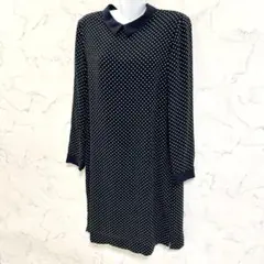 Ballsey ワンピース ネイビー ドット柄 長袖ワンピース