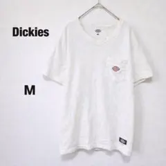 【Dickies】ホワイト/Tシャツ/半袖/ポケット付き/ロゴワッペン/綿100のサムネイル
