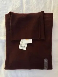 新品　UNIQLO　ユニクロ　カシミヤタートルネックセーター　ブラウン　XL