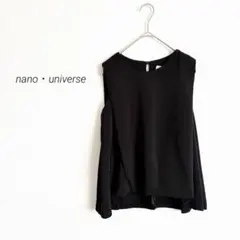 ナノユニバース バックスリット ノースリーブブラウス ブラック F