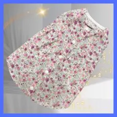 021犬服春夏ハンドメイドピンク花柄ワンピース