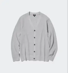 ユニクロ ウォッシャブルミラノリブVネックカーディガン【L】
