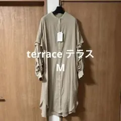 未使用 希少★terrace コットン フリルスリーブ シャツワンピース