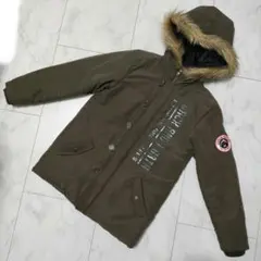 本日価格。キッズ　オリーブ色　モッズコート風 　中綿コート 150センチ