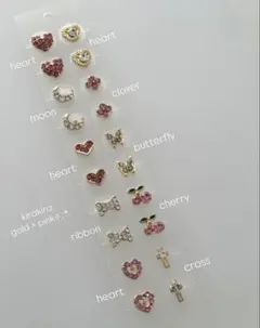 【 即購入◎ 】耳ツボジュエリー / キラキラゴールド・ピンク20粒