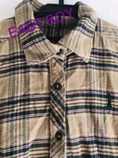 秋色 チェックシャツワンピ