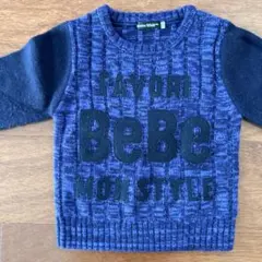 【値下げ】BeBe ニットセーター サイズ110 ネイビー 文字入り