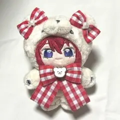 ぬい服 いつぬい ぬいぐるみ用 チェック 赤 くま