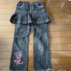 m.i.oさま専用　メゾピアノ　子供服　超可愛いスカート付きジーンズ130㎝
