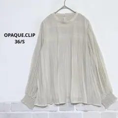 OPAQUE.CLIP 長袖プリーツブラウス アイボリー シャーリング袖K509のサムネイル