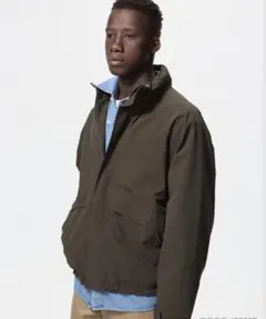 UNIQLO ウインドプルーフスタンドブルゾン Lサイズ DARK BROWN